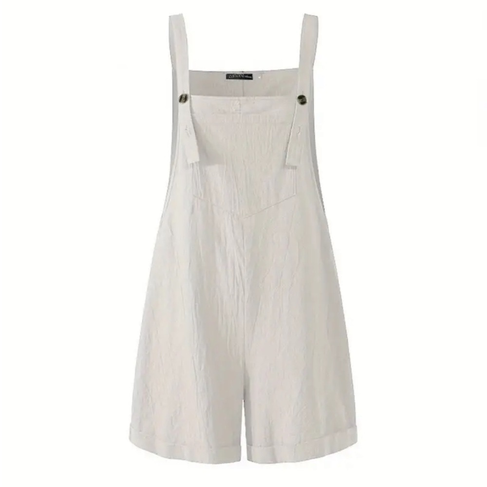 Women's Cream Jumpsuit Romper - Picture 2 of 12